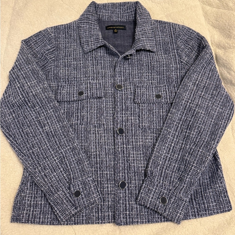 Adrienne Vittadini Blue Textured Blazer